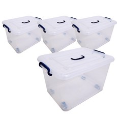 MINEING 塑膠收納箱, 4個, 透明