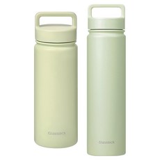 글라스락 스포티 핸들 텀블러 500ml + 700ml, 페일그린, 1세트