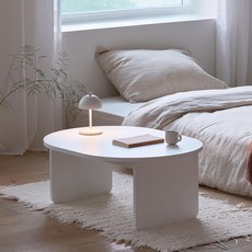 메종드꼼마 벤티 거실 테이블 800, 화이트, 화이트엣지