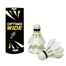ksy Optimo 寬版羽毛球, 1個, 白色, 3入