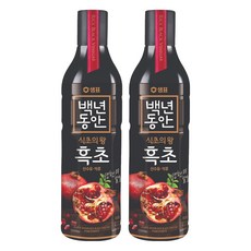 샘표 백년동안 현미발효 흑초 산수유 석류, 900ml, 2개