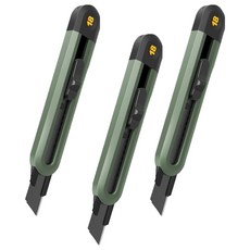 델리 공구 홈시리즈 ABS 블랙 컷터칼 대 HT4018, 그린, 3개