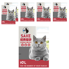 SAKE 細球礦砂 檸檬香 10L 貓砂, 6kg, 6包