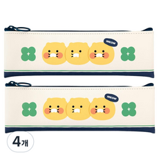 카카오프렌즈 춘식이 플랫 미니 펜슬 케이스, 아이보리, 4개