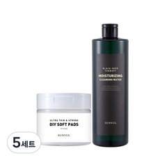 eunyul 黑種草籽保濕卸妝水 500ml+DIY柔軟棉片 70片入組, 5組