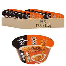 維力 大乾麵 紅油擔擔風味 110g, 12入