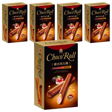 義美 黑巧克力捲 香甜草莓, 137g, 5盒