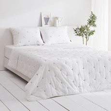 La Pomme Konin素色壓紋薄被, 仙人掌白色