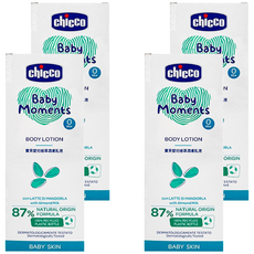 Chicco 嬰兒植萃潤膚乳液 87% 天然配方 100% 可回收塑料瓶, 500ml, 4瓶
