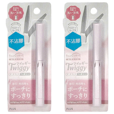 PLUS 普樂士 Twiggy 筆型剪刀mini (SC-100PF) – 安全圓頭, 貝爾努伊弧刃, 不沾膠, 粉色, 2個