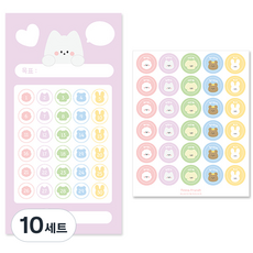 도나와친구들 꼬박꼬박 체크 스티커판 세트, 토미, 10세트