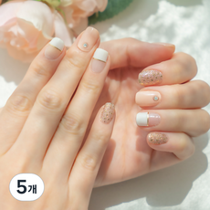컬러랩 쇼커 리얼 젤 네일 스티커, 골드라인 베이지 CSA201, 5개