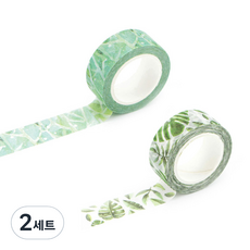 Life Point自然插圖紙膠帶 21龜背竹組, 21 龜背竹，22 晨露, 2組