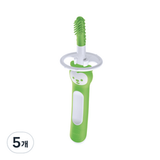 맘베이비 아기 이앓이 마사지 실리콘 칫솔, 그린, 5개