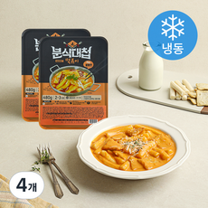 토끼밀 분식대첩 떡볶이 로제맛 (냉동), 480g, 4개