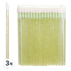 LaMon 亮粉拋棄式迷你刷具 100入, 黃色, 3個