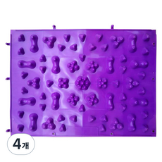 비투윈 큰돌기 발 지압매트 29 x 39 cm, 퍼플, 4개