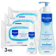 무스텔라 노린스 클렌징워터 300ml + 클렌징 와입스 x 3p + 여행용 이드라 베베 바디로션 50ml, 3세트