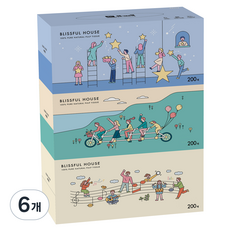 Bokimanheunjip 美容面紙 200抽 2層, 1入, 6個