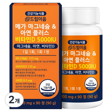 드림이음 고함량 메가 마그네슘 아연 플러스 비타민D 90p, 2개, 90정