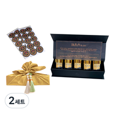 LOVELY FARM 金錢處方 韓藥零用錢盒 5格 + 包袱巾 + 流蘇裝飾 2入 + 說明書 + 圓形貼紙 全套組, 金色(包袱巾), 隨機出貨(流蘇裝飾), 2套