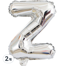 팡파티 레터링 알파벳 풍선 Z 40cm, 실버, 2개
