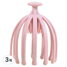 Happy Weather手提頭皮指壓按摩器, 3個, 粉色