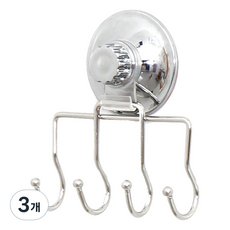 리빙씨엔피 멀티 파워락 다용도 걸이 4P 훅, 3개