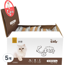 더캣츠 고양이용 냥바 부드러운 통살 스틱 간식 50p, 가다랑어, 1kg, 5개