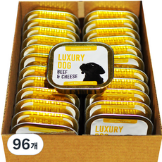 럭셔리독 강아지 간식 캔, 혼합맛(소고기/치즈), 100g, 96개
