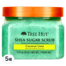 TREE HUT 乳油木蜜糖身體磨砂膏 Coconut Lime, 510g, 5件