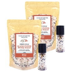 로얄푸드 4색혼합후추&핑크솔트 + 그라인더, 1kg, 2세트