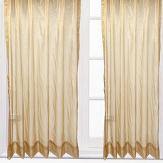 J&N 素色金線窗紗傳統簾, 金黃色