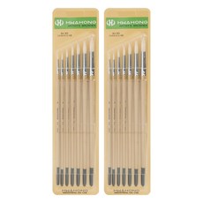 HWAHONG 華虹 畫弘 油畫 壓克力畫筆 804R 7件組, 2號, 4號, 6號, 8號, 10號, 12號, 14號, 2套