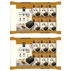 청정원 바사삭 들기름김 바사삭 들기름김, 80g, 2개