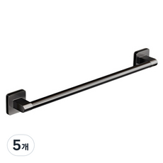 McLife 浴室黏貼式免打孔毛巾架 60cm, 5個, 黑色