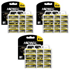 哈威爾 5層刮鬍刀片 4入刀頭 吉列相容, 9個, 4入