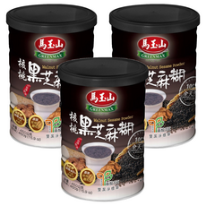 馬玉山 核桃黑芝麻糊 全素食 高纖 高鈣 高鐵 無增稠劑和人工香料 台灣製造, 450g, 1入, 3罐