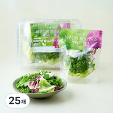 하루한끼 패밀리믹스 샐러드 채소, 80g, 25개, 1개입