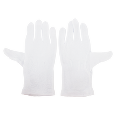 純棉作業白手套 Set, 柔軟舒適, 排汗透氣, 經久耐用, 白色, 1組