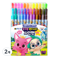 GLOBE CHEMICAL Pinkfong Wonderstar簽字筆 24色, 混合色, 2個