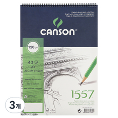 캔손 1557 스케치북 스프링제본 120g, A3, 3세트