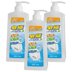 皂福 無香精洗潔精 全新配方 油膩腥味一次瓦解 通過SGS多項認證 無苯無磷無螢光劑 生物分解度高於95%, 1kg, 3瓶