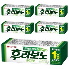 롯데웰푸드 후라보노 오리지날 츄잉껌 9p, 26g, 5개