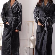 珊瑚絨男女浴袍睡袍(黑色), 尺寸:1人, 尺碼165/88A(F), 1件