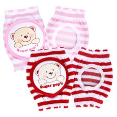 슈가팝스 쿨링 무릎보호대 2p + 쿨링베어 팔꿈치보호대 2p, 레드,핑크, 1세트