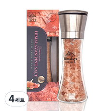 탑스코리아 히말라야 핑크 소금 + 스테인리스 그라인더 세트, 180g, 4세트