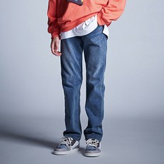 블루테일 남아용 시그니처 B 포인트 스트레이트 데님 팬츠 AVG1PT01BU