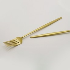 韓國製 Avella 霧面叉, 金色, 2個