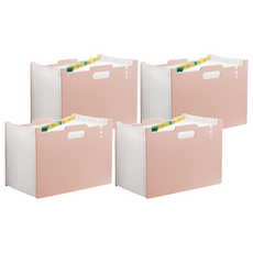 13層伸縮風琴夾 A4, 4個, 粉色